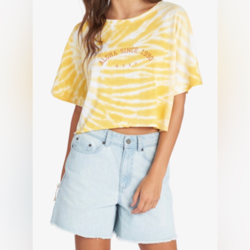 Roxy Aloha Oversized Crop Top Sm